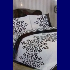 bed set  B:W FLORAL-Size:QUEEN